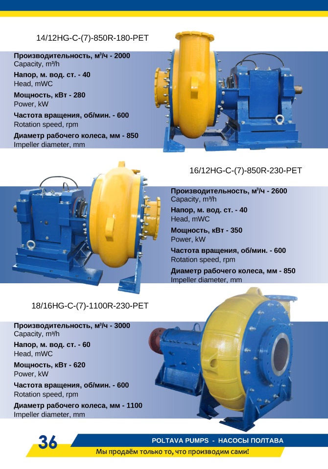Насосы серии HG, GR, LG